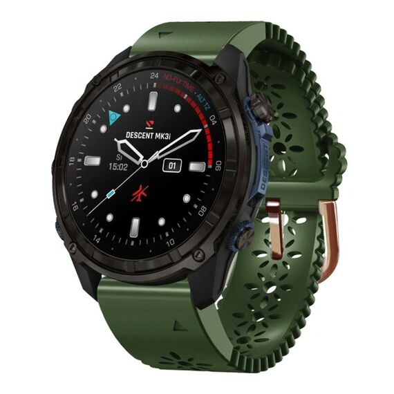 Per Garmin Descent Mk3i 43mm Cinturino in silicone traspirante da 20mm (verde militare)