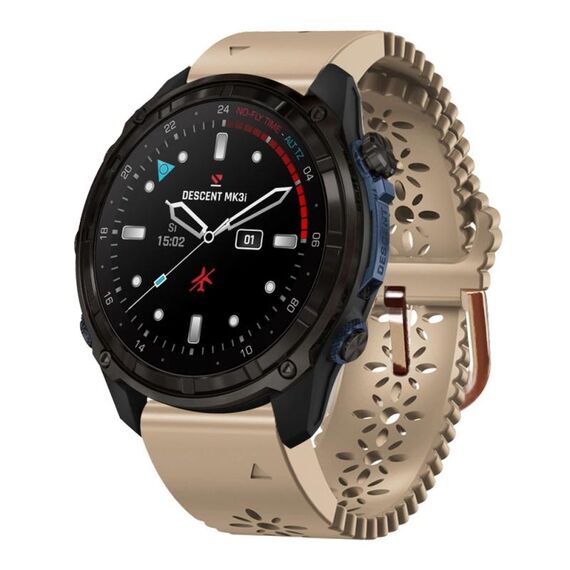Per Garmin Descent Mk3i 43mm Cinturino in silicone traspirante da 20mm (cachi)