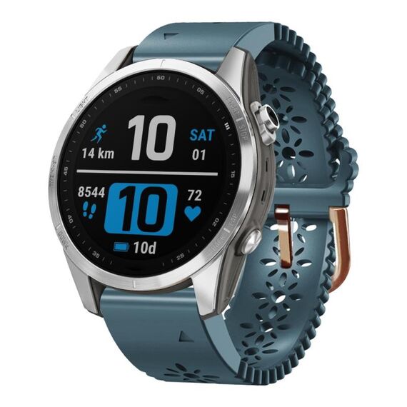 Per Garmin Fenix ​​7S Pro 42mm Cinturino in silicone traspirante da 20mm (blu lago)