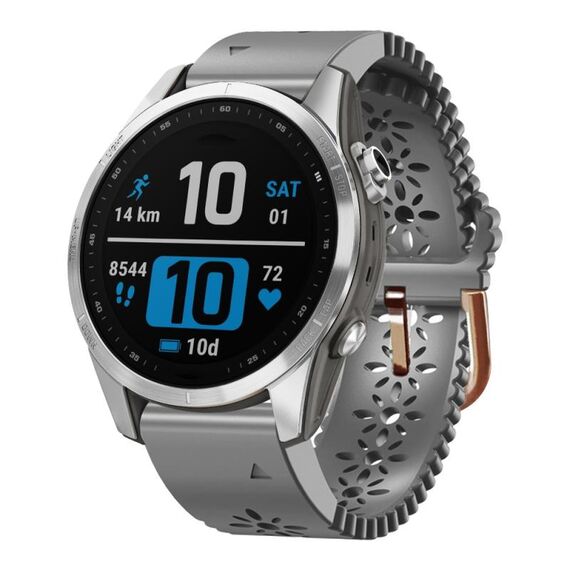 Per Garmin Fenix ​​7S Pro 42mm Cinturino in silicone traspirante da 20mm (grigio)