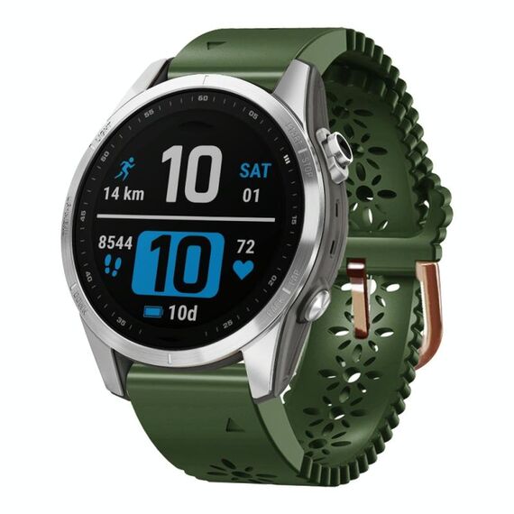 Per Garmin Fenix ​​7S Pro 42mm Cinturino in silicone traspirante da 20mm (verde militare)