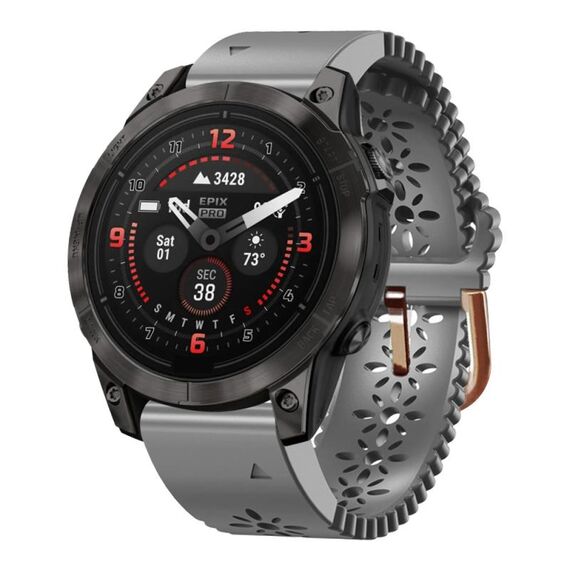 Per Garmin Epix Pro 42mm Cinturino in silicone traspirante da 20mm (grigio)