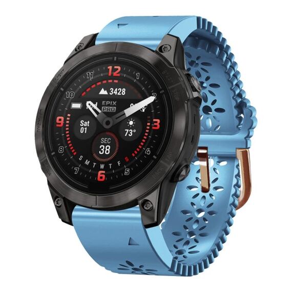 Per Garmin Epix Pro 42mm Cinturino in silicone traspirante da 20mm (azzurro chiaro)