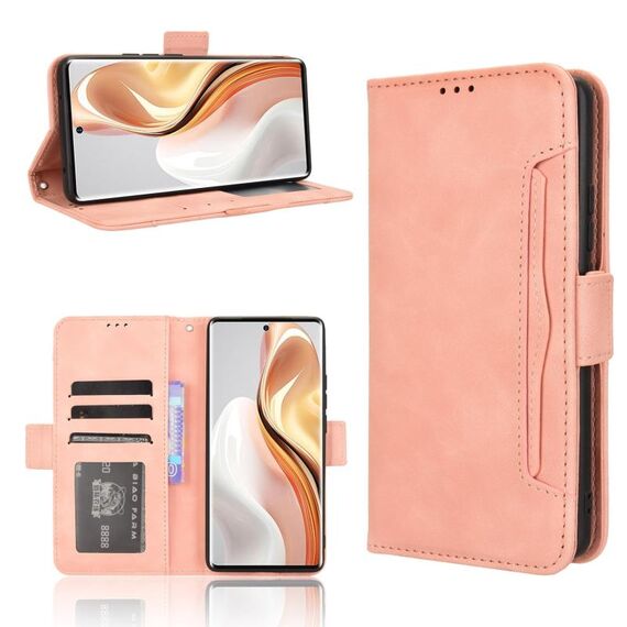 Per Ulefone Note 17 Pro Custodia in pelle con slot per schede e texture in vitello (rosa)