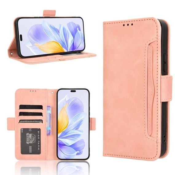 Per Honor X60i 5G Custodia in pelle con slot per schede e texture in vitello (rosa)
