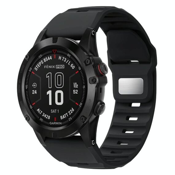 Per Garmin Fenix ​​7X / 7X Pro cinturino in silicone a sgancio rapido stile ruvido (nero)
