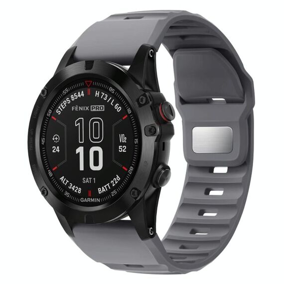 Per Garmin Fenix ​​7X / 7X Pro cinturino in silicone stile ruvido a sgancio rapido (grigio)