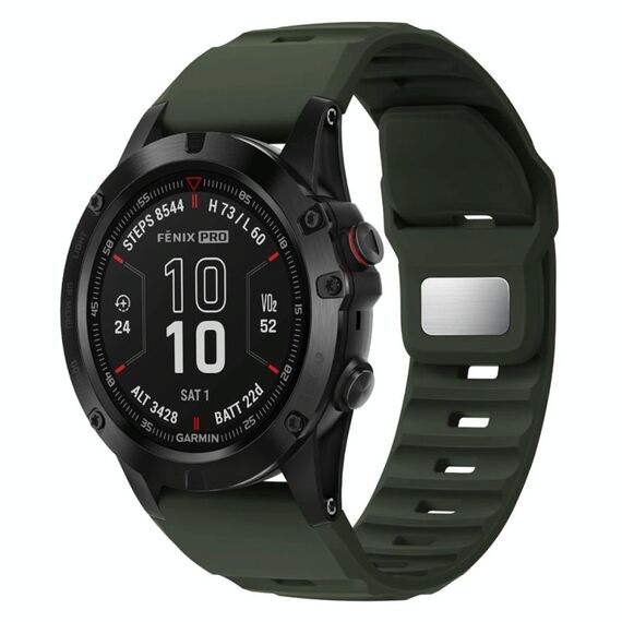 Per Garmin Fenix ​​7X / 7X Pro Rough Style cinturino in silicone a sgancio rapido (verde militare)