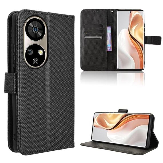 Per Ulefone Note 17 Pro Custodia in pelle con texture a diamante (nero)