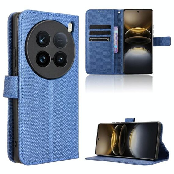 Per vivo X100 Ultra 5G Custodia in pelle con texture a diamante (blu)