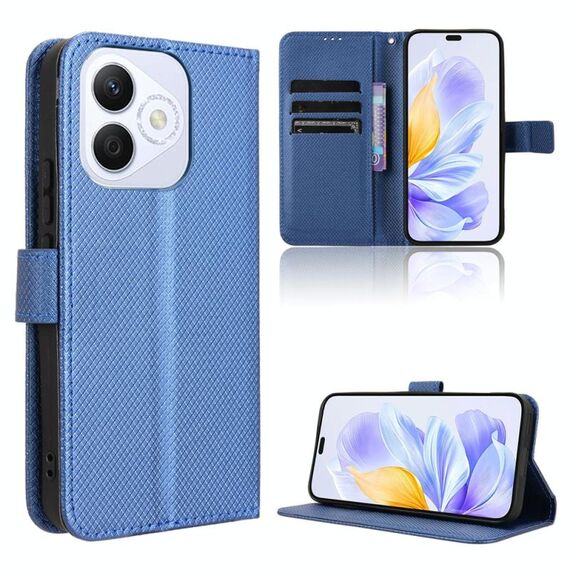 Per Honor X60i 5G Custodia in pelle con texture a diamante (blu)