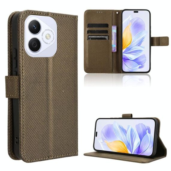 Per Honor X60i 5G Custodia in pelle con texture a diamante (marrone)