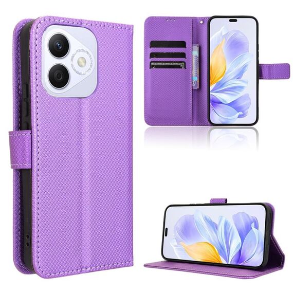 Per Honor X60i 5G Custodia in pelle con texture a diamante (viola)