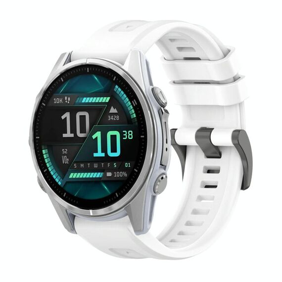 Per Garmin Fenix ​​8 AMOLED 43mm Pure Color Fibbia in acciaio 20mm Cinturino in silicone (bianco)