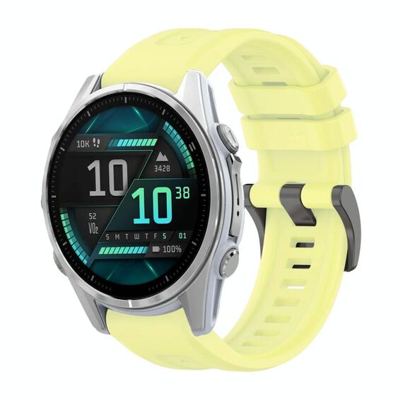 Per Garmin Fenix ​​8 AMOLED 43mm Pure Color Fibbia in acciaio 20mm Cinturino in silicone (giallo)