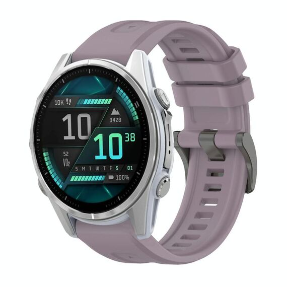 Per Garmin Fenix ​​8 AMOLED 43mm Pure Color Fibbia in acciaio 20mm Cinturino in silicone (Roland Purple)