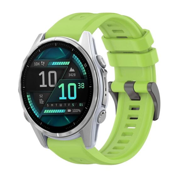 Per Garmin Fenix ​​8 AMOLED 43mm Pure Color Fibbia in acciaio 20mm Cinturino in silicone (Lime)