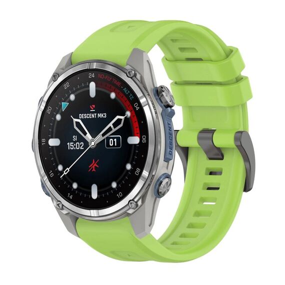 Per Garmin Descent Mk3 43mm Pure Color Fibbia in acciaio 20mm Cinturino in silicone (Lime)