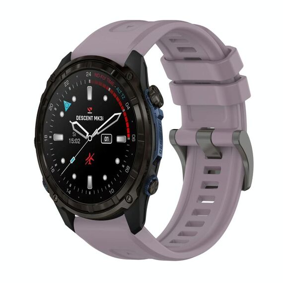 Per Garmin Descent Mk3i 43mm Pure Color Fibbia in acciaio 20mm Cinturino in silicone (Roland Purple)