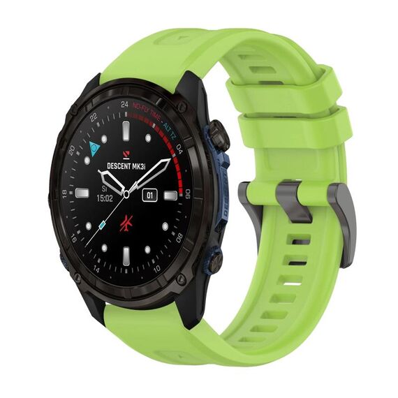 Per Garmin Descent Mk3i 43mm Pure Color Fibbia in acciaio 20mm Cinturino in silicone (Lime)
