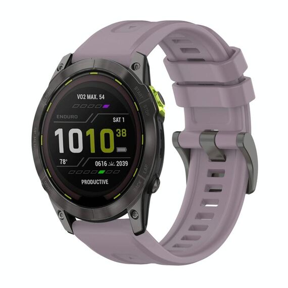 Per Garmin Enduro 3 Pure Color Steel Buckle 26mm Cinturino in silicone (Roland Purple)