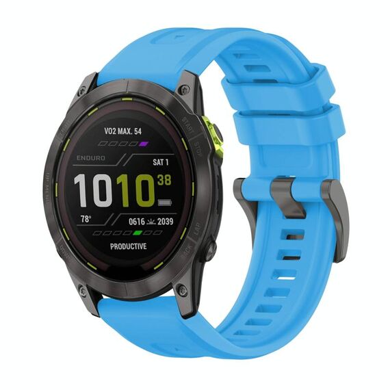 Per Garmin Enduro 3 Pure Color Steel Buckle 26mm Cinturino in silicone (azzurro cielo)