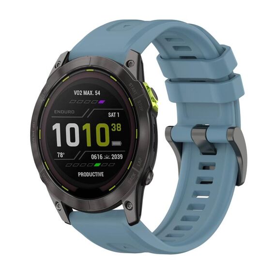 Per Garmin Enduro 3 Pure Color Steel Buckle 26mm Cinturino in silicone (Rock Cyan)