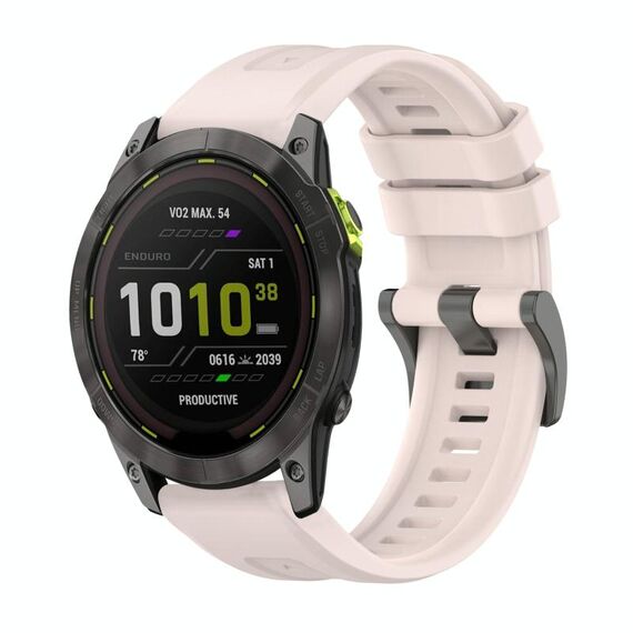 Per Garmin Enduro 3 Pure Color Steel Buckle 26mm Cinturino in silicone (rosa)
