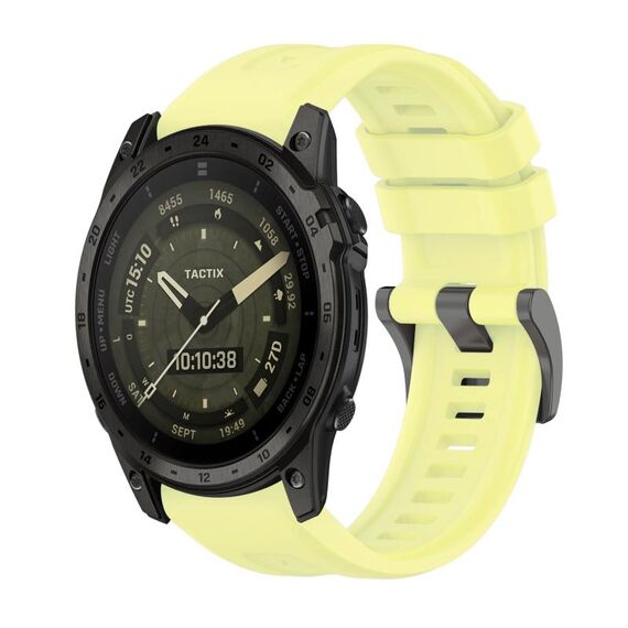 Per Garmin Tactix 7 AMOLED Pure Color Fibbia in acciaio Cinturino in silicone da 26 mm (giallo)