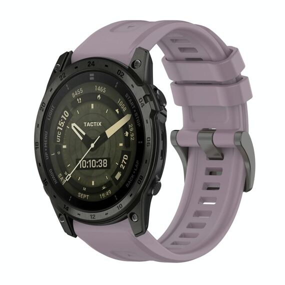 Per Garmin Tactix 7 AMOLED Pure Color Fibbia in acciaio Cinturino in silicone da 26 mm (Roland Purple)