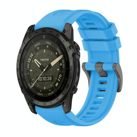 Per Garmin Tactix 7 AMOLED Pure Color Fibbia in acciaio Cinturino in silicone da 26 mm (blu cielo)