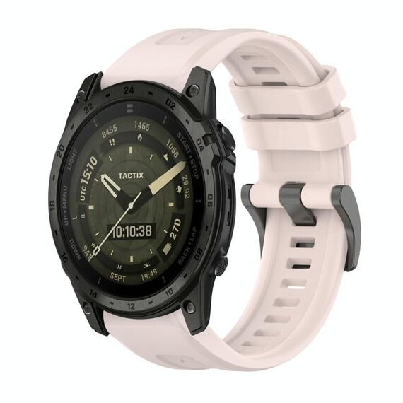 Per Garmin Tactix 7 AMOLED Pure Color Fibbia in acciaio Cinturino in silicone da 26 mm (rosa)