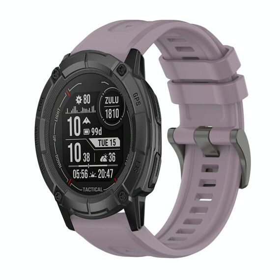 Per Garmin Instinct 2X Solar Pure Color Fibbia in acciaio Cinturino in silicone da 26 mm (Roland Purple)