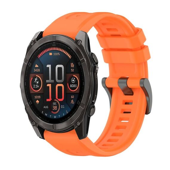 Per Garmin Fenix ​​8 AMOLED 47mm Pure Color Fibbia in acciaio 22mm Cinturino in silicone (arancione)