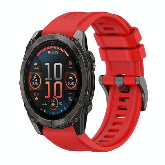 Per Garmin Fenix ​​8 AMOLED 47mm Pure Color Fibbia in acciaio 22mm Cinturino in silicone (rosso)