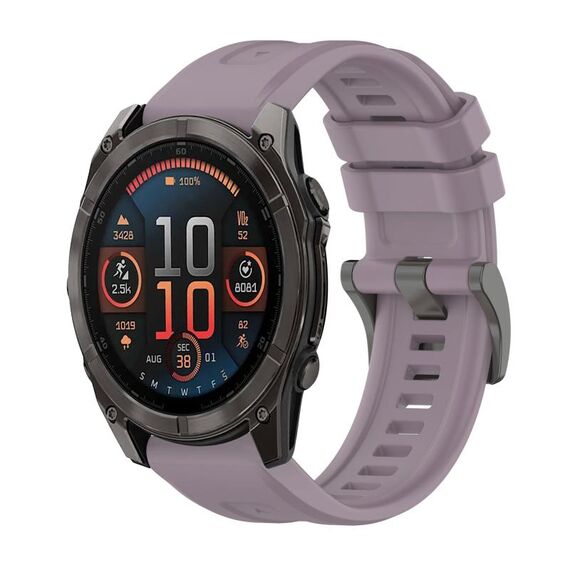 Per Garmin Fenix ​​8 AMOLED 47mm Pure Color Fibbia in acciaio 22mm Cinturino in silicone (Roland Purple)