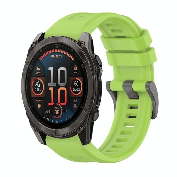 Per Garmin Fenix ​​8 AMOLED 47mm Pure Color Fibbia in acciaio 22mm Cinturino in silicone (Lime)