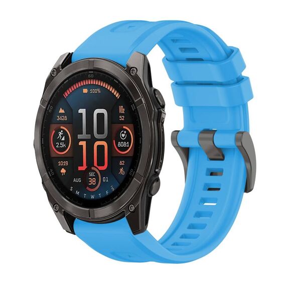 Per Garmin Fenix ​​8 AMOLED 47mm Pure Color Fibbia in acciaio 22mm Cinturino in silicone (blu cielo)