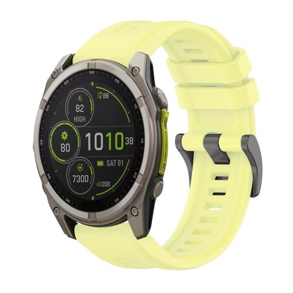 Per Garmin Fenix ​​8 MIP 47mm Pure Color Fibbia in acciaio 22mm Cinturino in silicone (giallo)