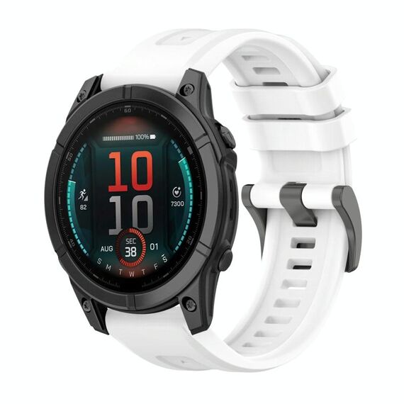 Per Garmin Fenix ​​E 47mm Pure Color Steel Buckle 22mm Cinturino in silicone (bianco)