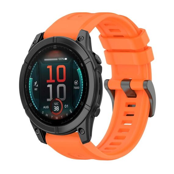 Per Garmin Fenix ​​E 47mm Pure Color Steel Buckle 22mm Cinturino in silicone (arancione)