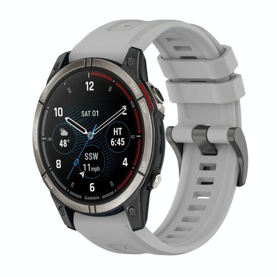 Per Garmin Quatix 7 Pro Pure Color Steel Buckle 22mm Cinturino in silicone (grigio)