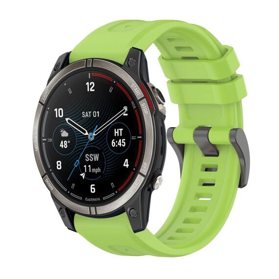 Per Garmin Quatix 7 Pro Pure Color Steel Buckle 22mm Cinturino in silicone (Lime)