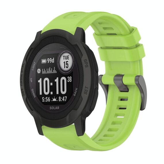 Per Garmin Instinct 2 Solar Pure Color Steel Buckle 22mm Cinturino in silicone (Lime)