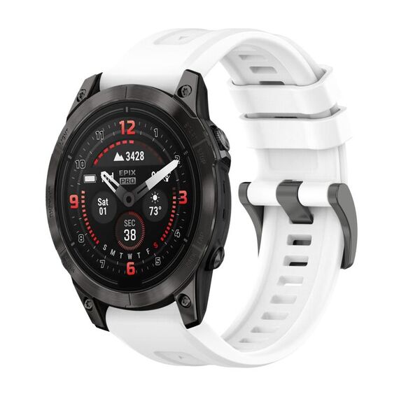 Per Garmin Epix Pro 47mm Pure Color Steel Buckle 22mm Cinturino in silicone (bianco)