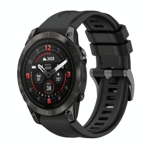 Per Garmin Epix Pro 47mm Pure Color Steel Buckle 22mm Cinturino in silicone (nero)
