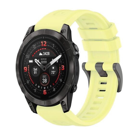 Per Garmin Epix Pro 47mm Pure Color Steel Buckle 22mm Cinturino in silicone (giallo)