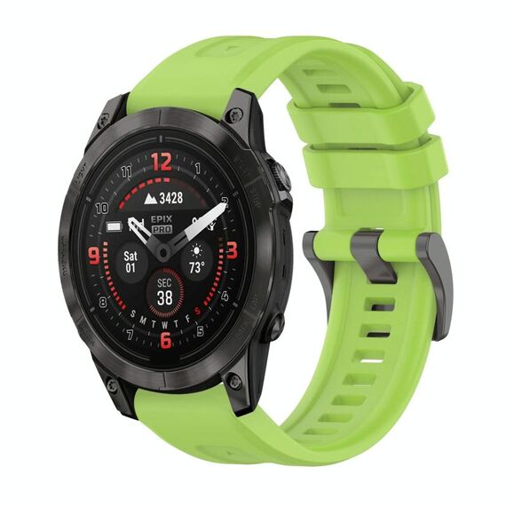 Per Garmin Epix Pro 47mm Pure Color Fibbia in acciaio 22mm Cinturino in silicone (Lime)