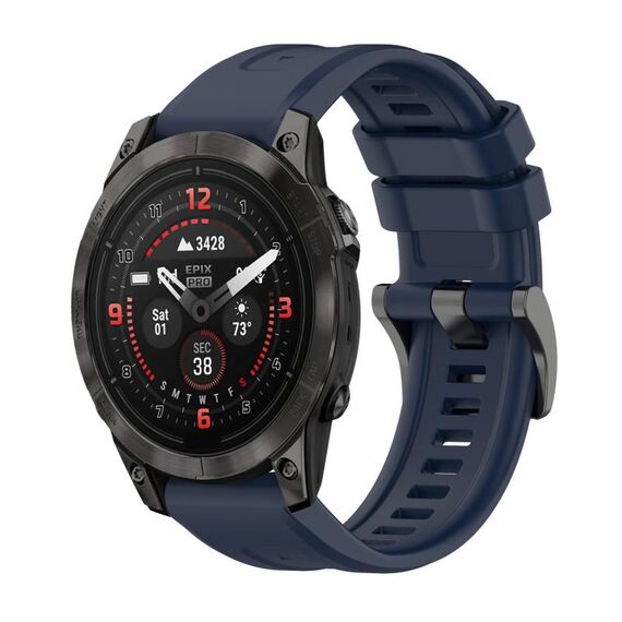 Per Garmin Epix Pro 47mm Pure Color Steel Buckle 22mm Cinturino in silicone (blu notte)