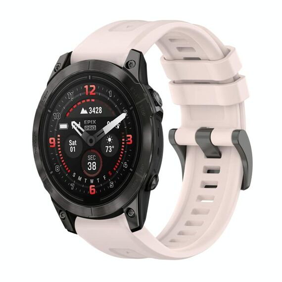 Per Garmin Epix Pro 47mm Pure Color Steel Buckle 22mm Cinturino in silicone (rosa)